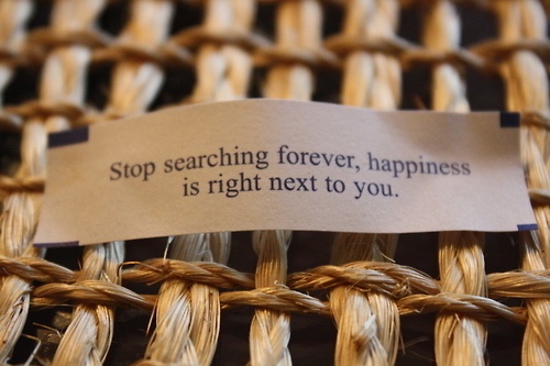 Stop Searching Forever, Happiness Is Right Next To You